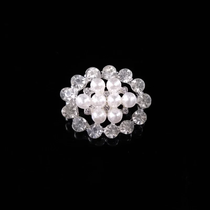 Engood 100Pcs Oval Rhinestone Pearl Center Button DIY Hair and Bags Shoes Button Accessories  Sewing Trim & Embellishments Craft