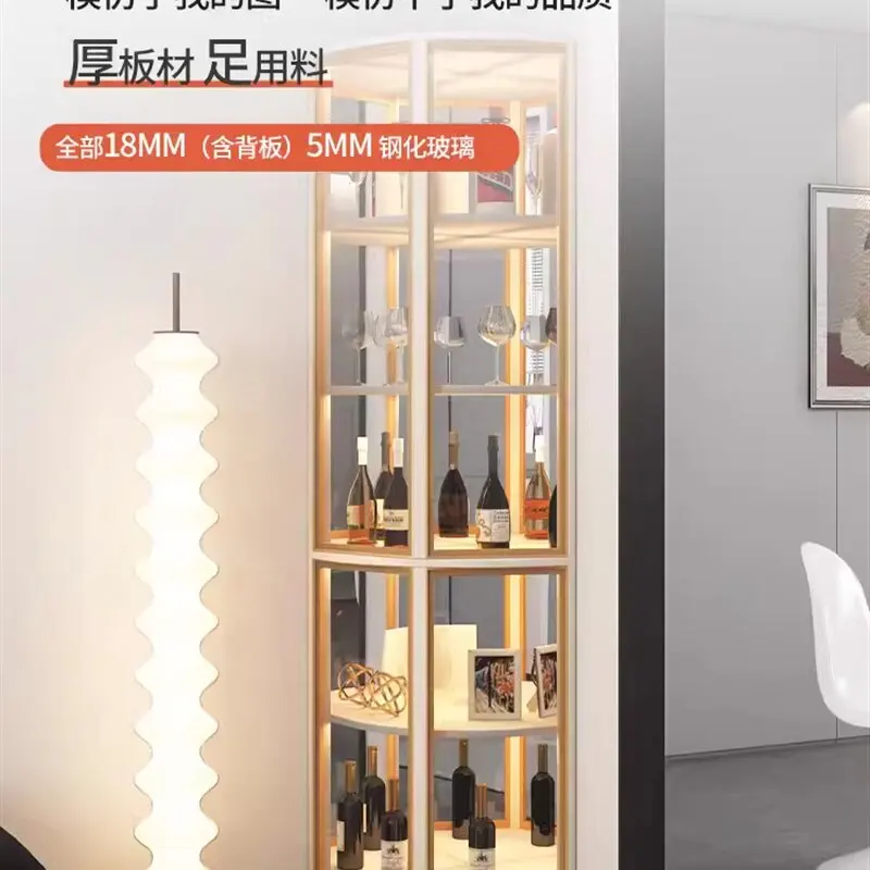 corner  rack modern simple corner glass wine  living room multi-functional triangular  new glass cabinet
