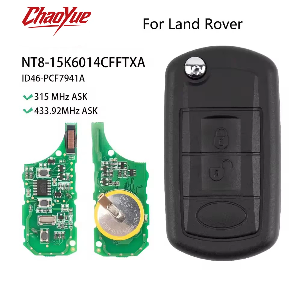 ChaoYue NT8-15K6014CFFTXA 3 Buttons Smart Remote Car Key for Land Rover Range Rover Sport 2010-2015 315/433mhz Flip Key for Car