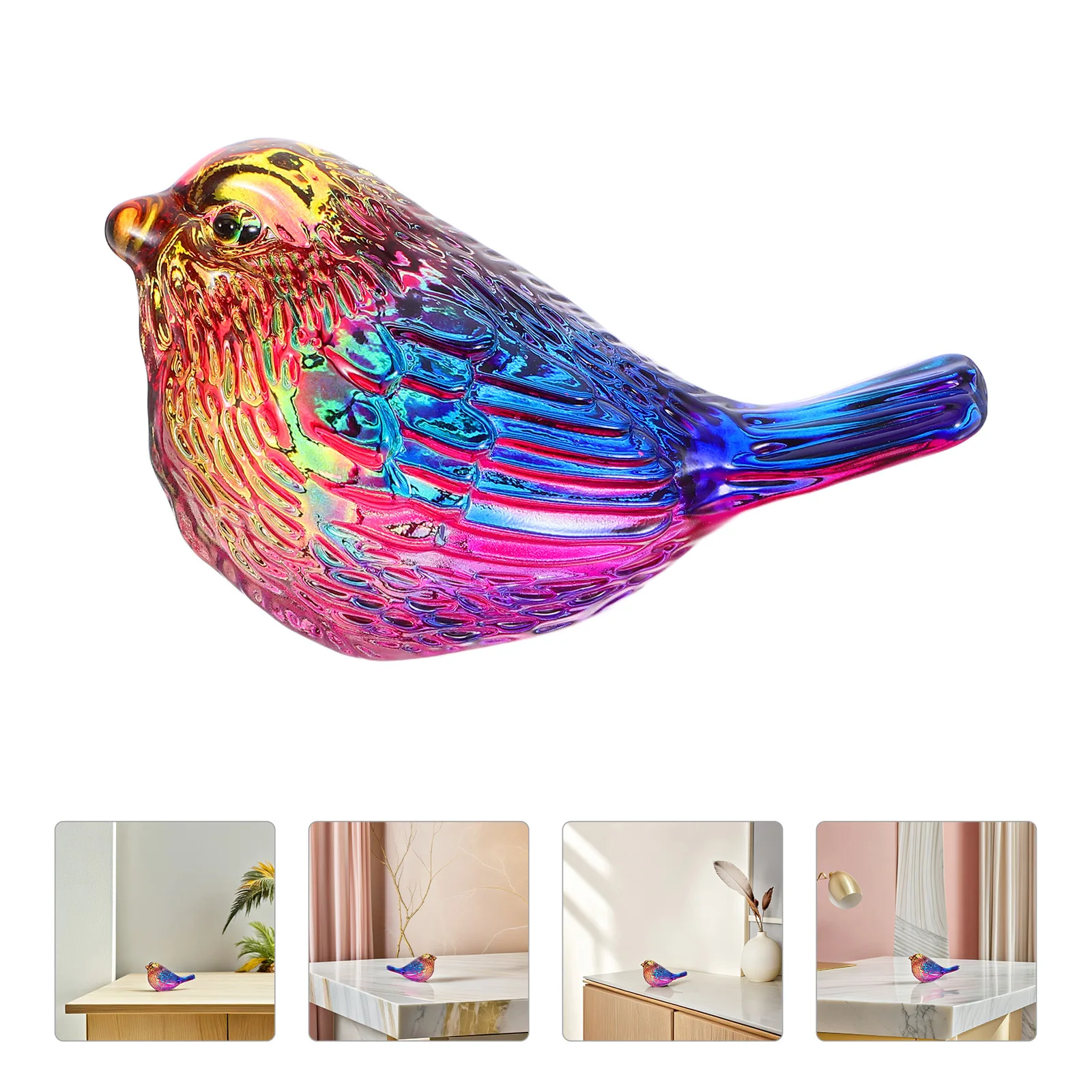 

Crystal Bird Statue Luxury Home Decor Mini Animal Sculpture for Desk Shelf Entryway Decorative Glass