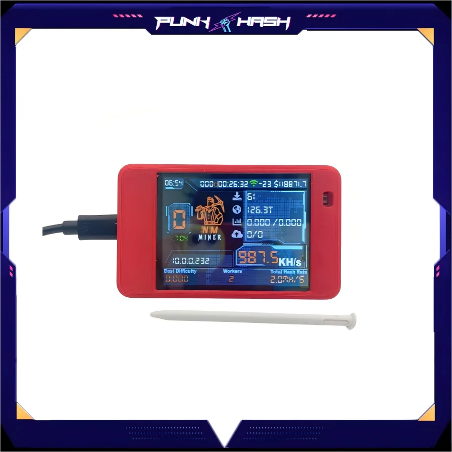 

NerdMiner ESP32-2432S Bitcoin Solo Майнинг-машина | Дисплей 2,8 дюйма 1060 кГц/с | Бесшумный мини-криптомайнер с открытым исходным кодом для лотереи BTC