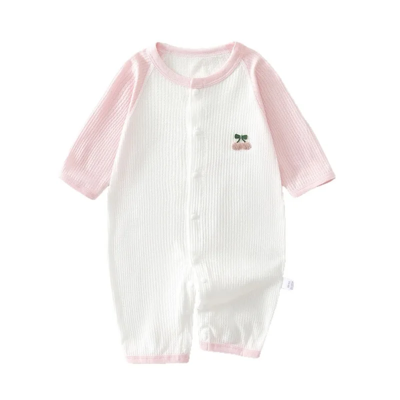 ZOETOPKID Summer Baby Rompers Long Sleeve Outfit Boys Girls Clothes Newborn Air Conditioning Suit Pure Cotton Crawling Suit