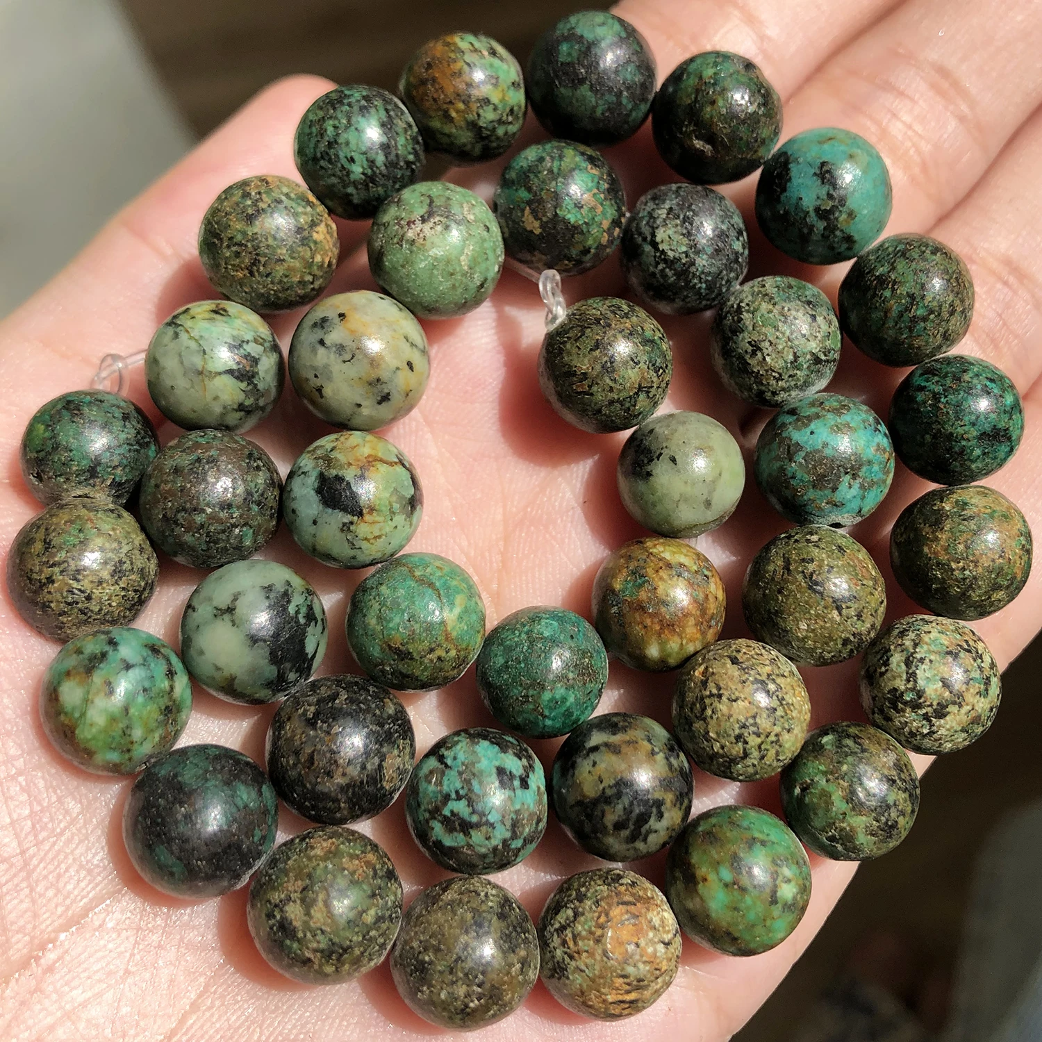 Natural Stone African Turquoises Round Loose Beads 15\'\' 2 3 4 6 8 10 12mm For Jewelry Making DIY Bracelet Necklace Accessories