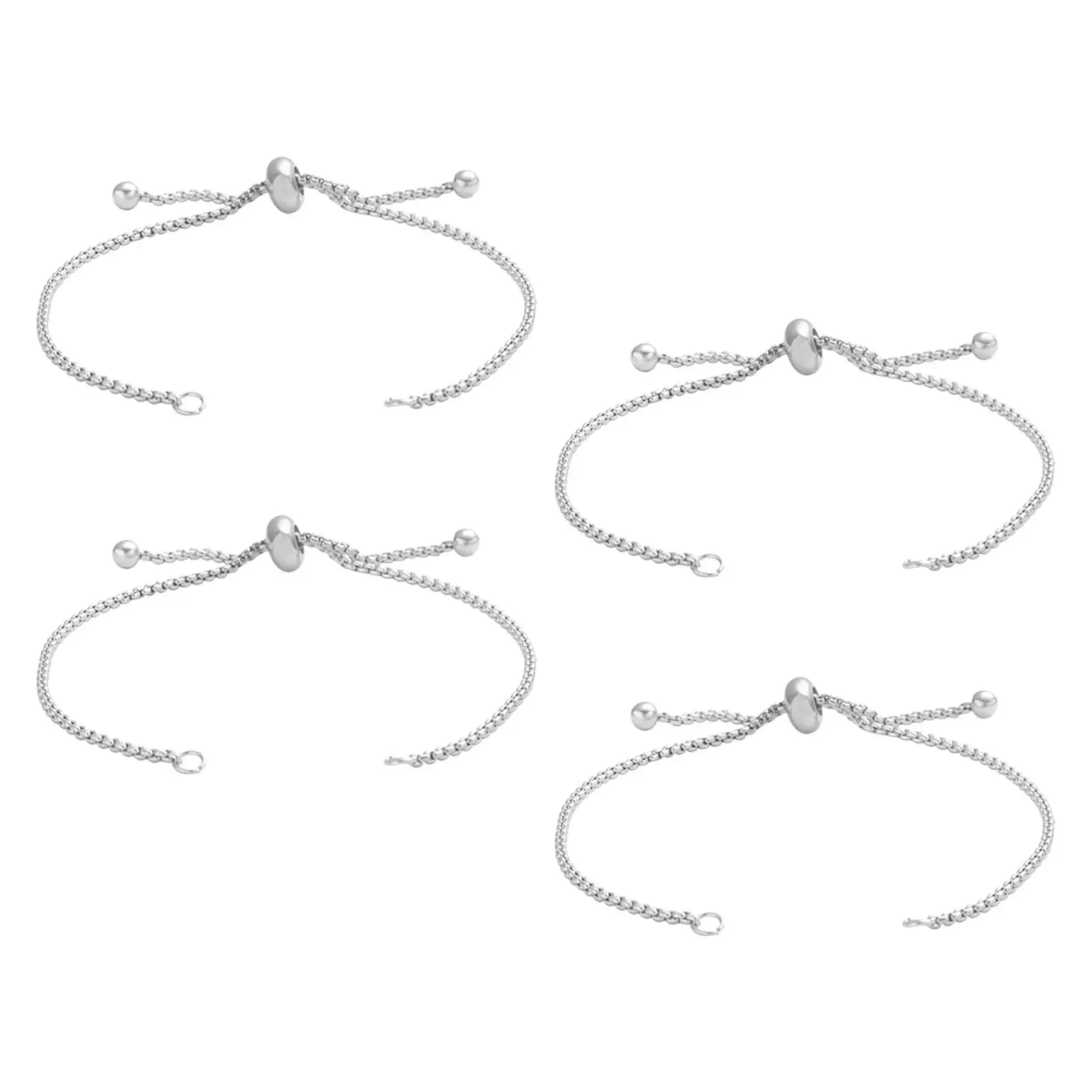 

4Pcs Metal Bracelet Slider Chain 220Mm Adjustable Slide Extender for DIY Jewelry Connectors Easy to Install and Remove