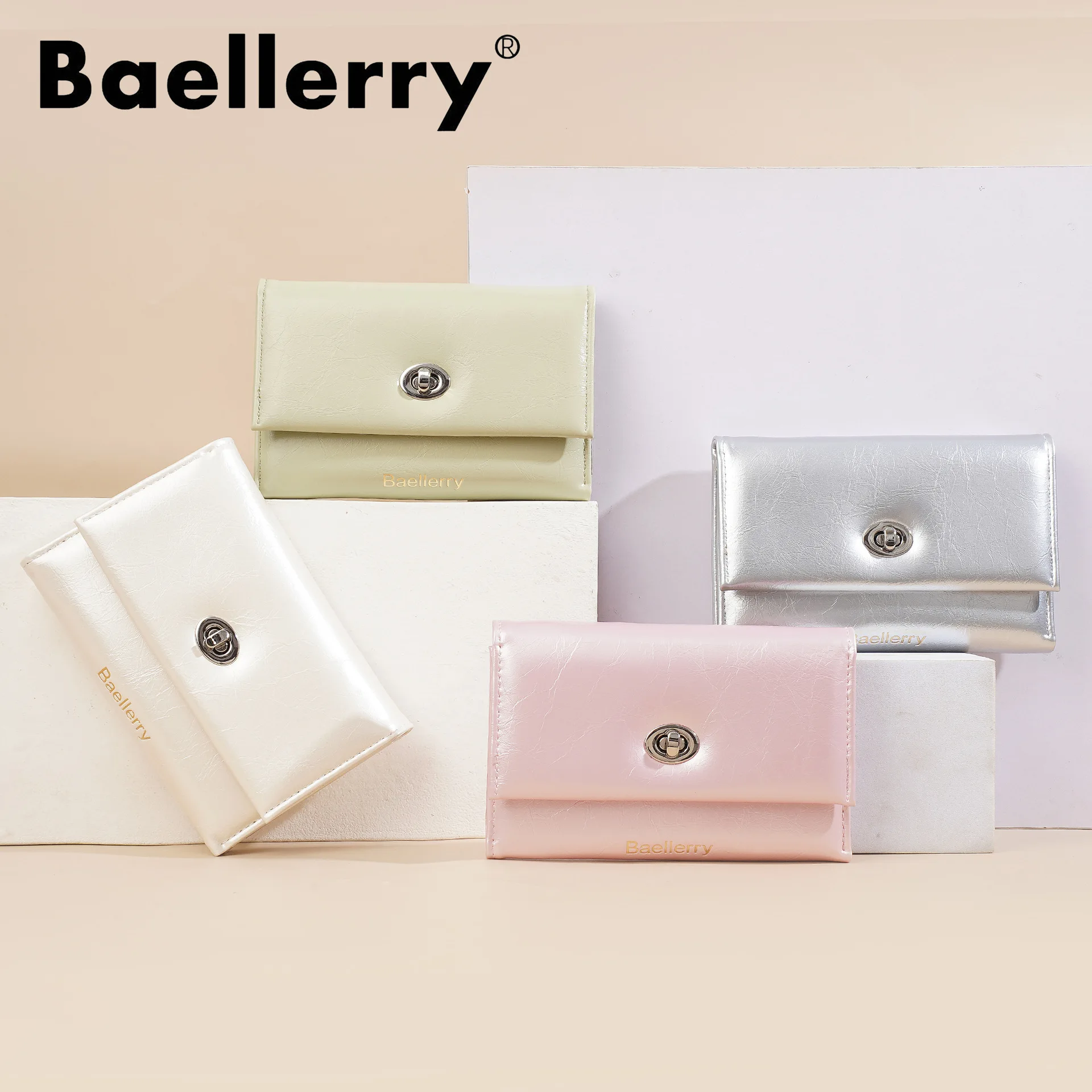 

Женский тройной кошелек Женский кошелек премиум-класса с короткой защелкой и несколькими картами