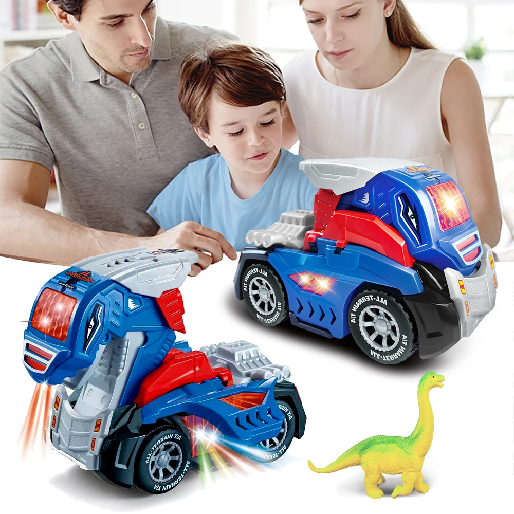 

Electric Dinosaur Deformation Toy Car - Rotating Universal Dino Transport for Kids Child Boy Gift for Christmas Birthday