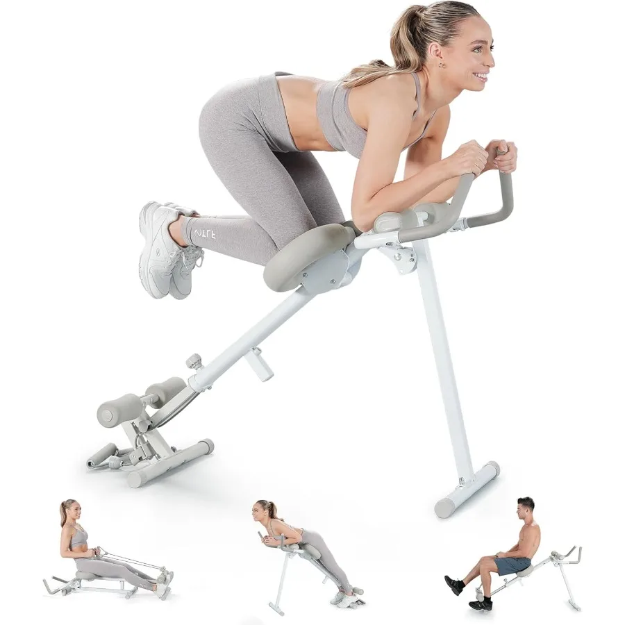 Máquina Ab Pro Max para entrenamiento de estómago, equipo de entrenamiento Ab para gimnasio en casa, entrenador Ab, equipo de ejercicio 4 en 1: pierna de máquina de remo