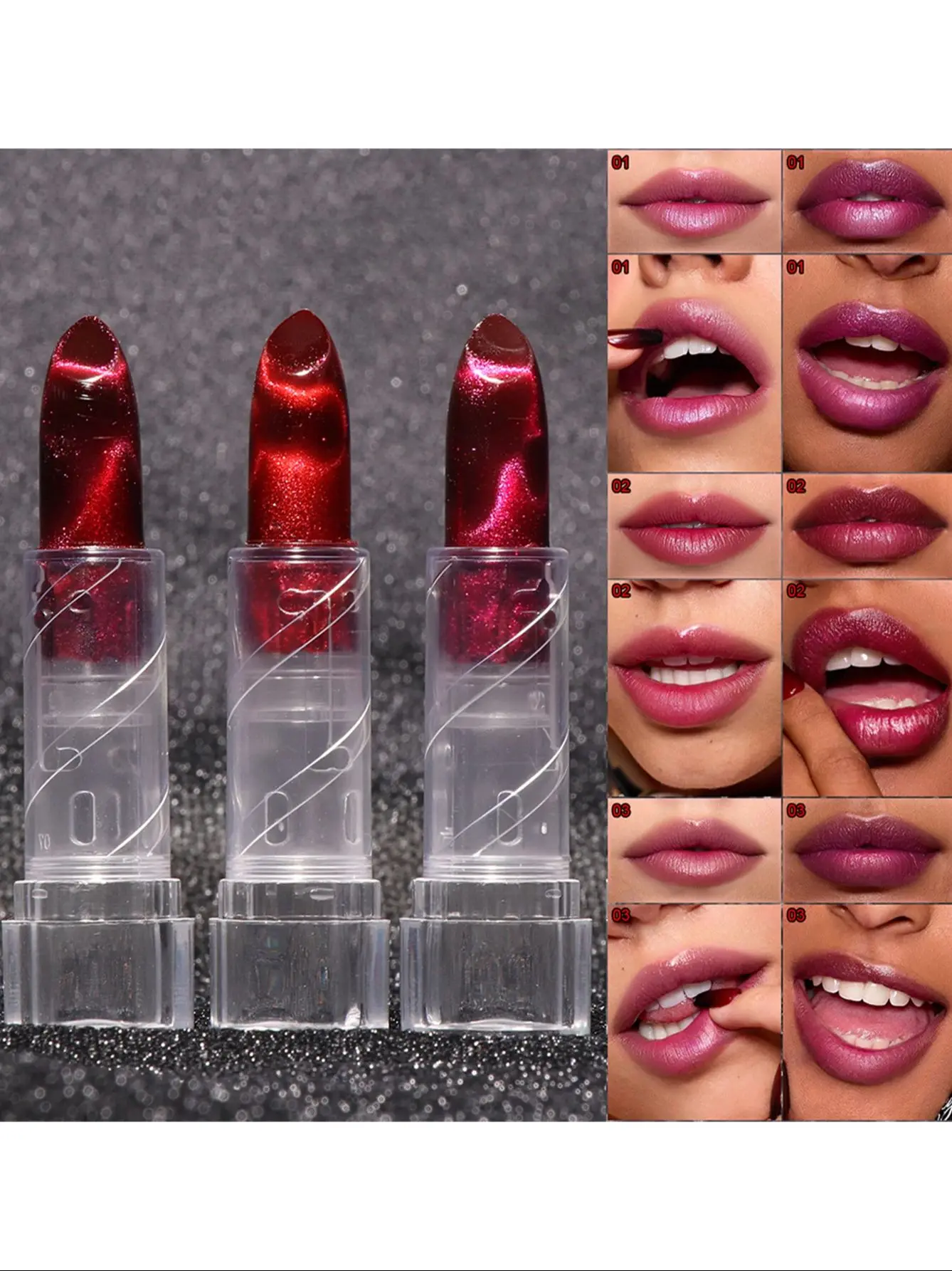 2 uds lápiz labial hidratante de ojo de gato espejo brillo lápiz labial metálico diamante rosa perla brillante brillo de labios que cambia de Color
