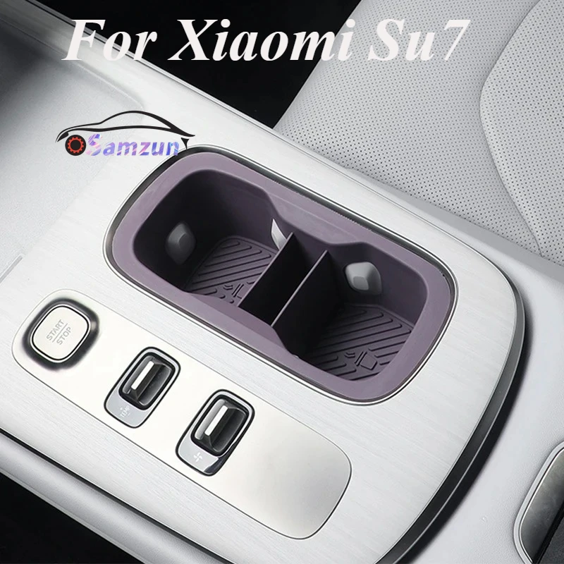 

For Xiaomi SU7 2024 2025 Car Central Control Water Cup Holder Anti-silp Mats Silicone Protective Pad Interior Accessories Cover