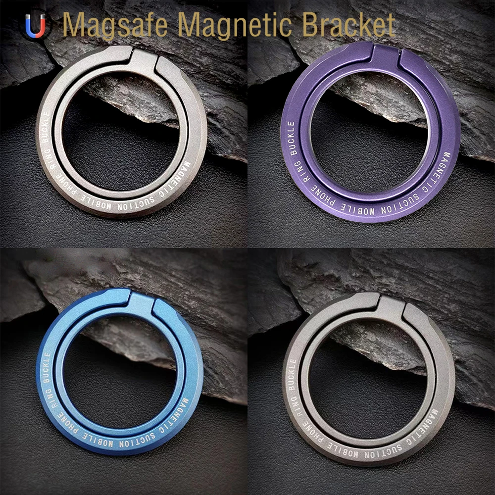 For Magsafe Magnetic Simplicity 1Pcs Strong Suction Rotating 360 Wall Stickers Everywhere Folding Ring Phone Holder Alloy Portab