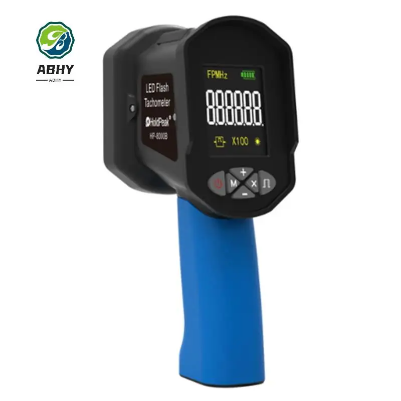 

ABHY-цифровой ручной стробоскоп 60-99999 футов в минуту, бесконтактный стробоскопический тахометр, высокая точность 0,001% светодиодный тахометр со вспышкой
