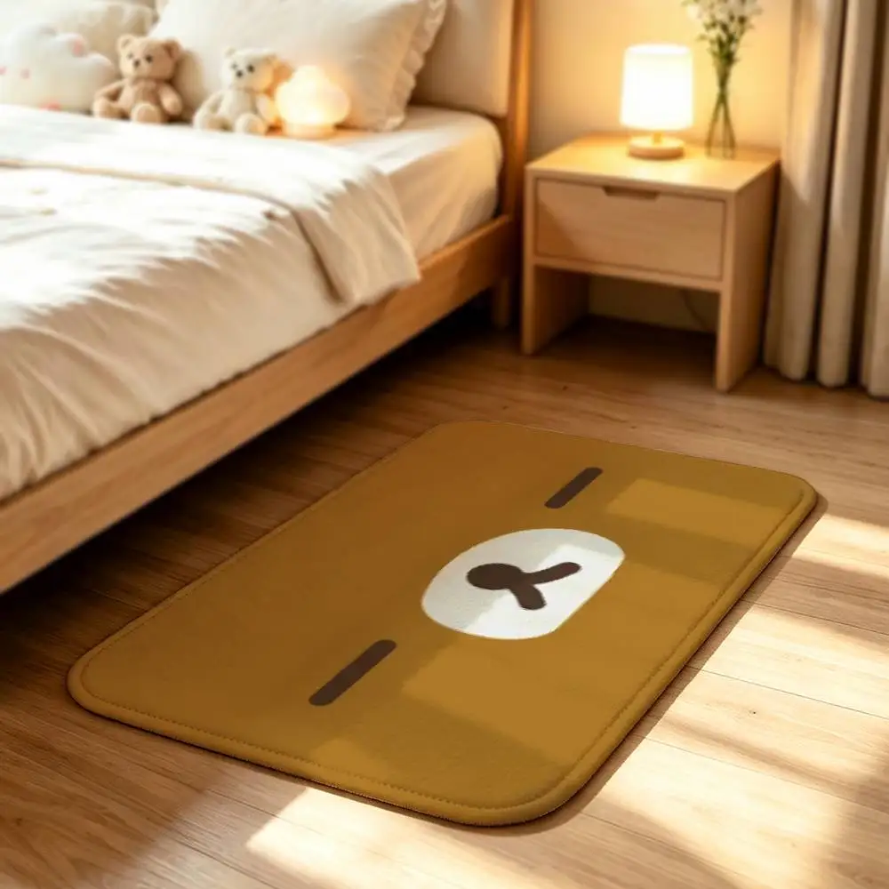 So Lovely R-Rilakkuma-S bear Anti‑Slip Floor Mat Short Plush Rug mat Soft Comfortable Machine Washable Home Decor