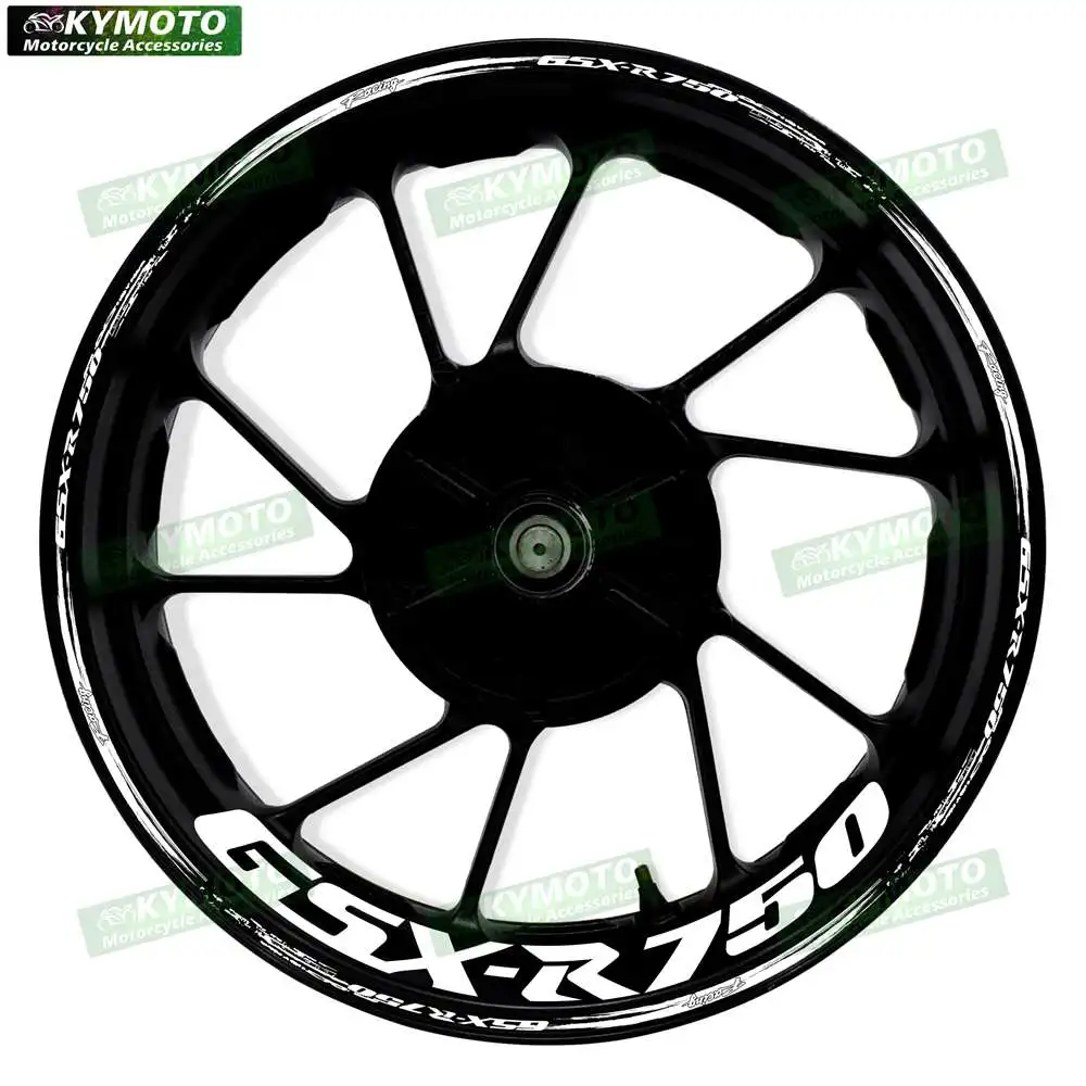For GSX-R750 GSXR750 reflective motorcycle accessories 17 inch front and rear wheel decals fairing wheel stripe decals stickers