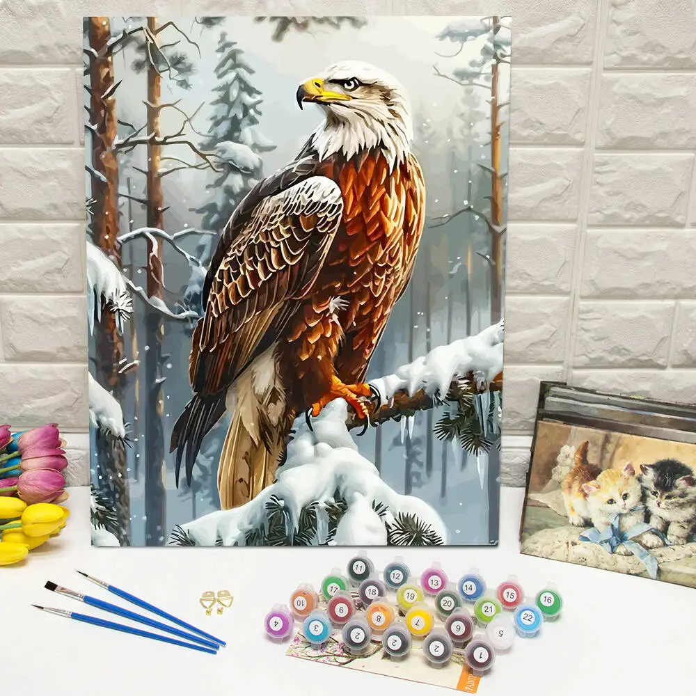 

DIY Digital Oil Painting Bald Eagle Paint By Number Canvas Painting Kits Animal Wall Decor Living Room Christmas Gift