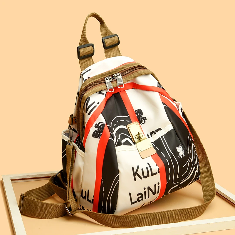 Fashion Printing Multifunction Backpack Women Oxford Shoulder Bags School Bags for Teenage Girls Light Ladies Travel Backpack