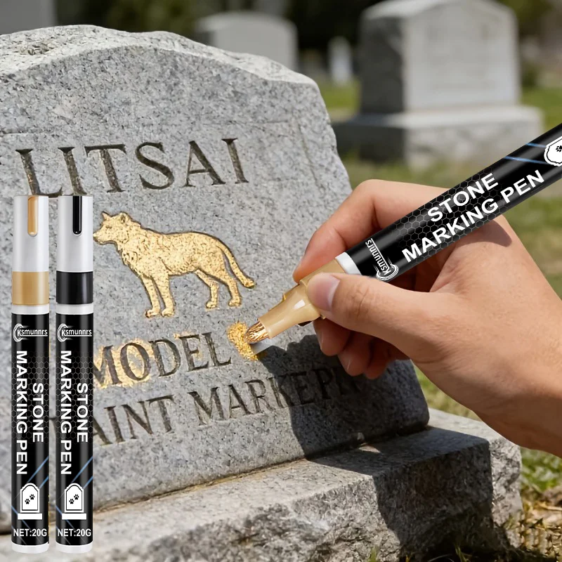 Pet Memorial Tombstone Fade-Resistant Restoration Pen, Fade-Resistant, Suitable for Tombstones, Grave Markers, and Commemorative