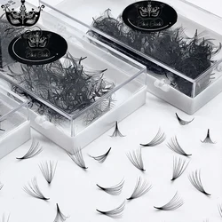 Faux Cils Matte Black Premade Volume Fans 0.07D 8-20mm Manga Lashes Handmade Fluffy Volume Loose Fans Bulk Sharp Narrow Stem