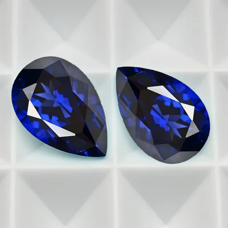 Hochwertiger blauer Saphirstein, Tropfenschliff, 12x16mm, besteht den Mohs-Härte-Test, Edelstein für Schmuckherstellung/Sammlerstück, zur Fassung von Ringen und Anhängern. – Detail 4
