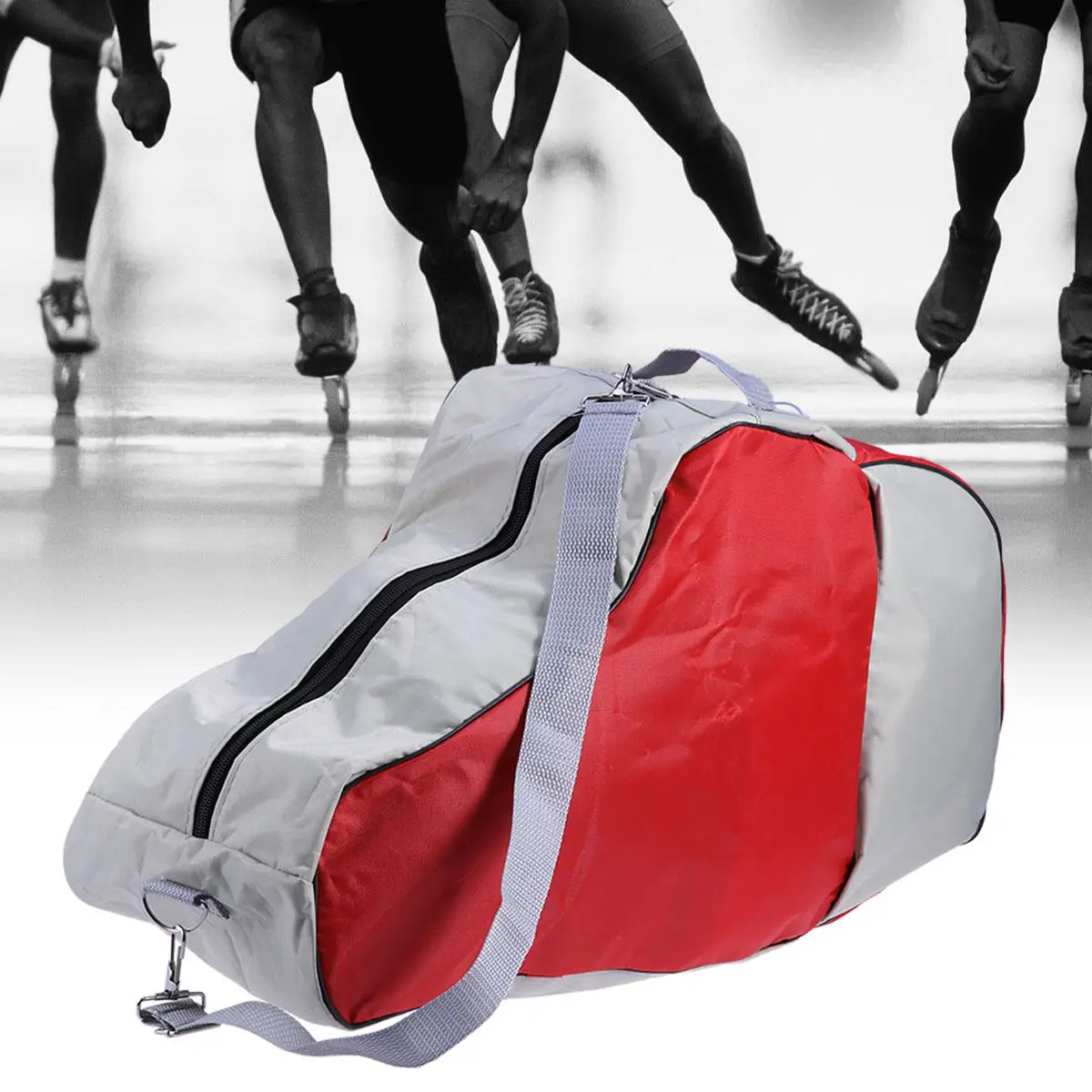 

Skating Bag Red Oxford Heavy Duty Roller Skate Carrying Bag Adjustable Shoulder Strap Large Storage Skating Tote