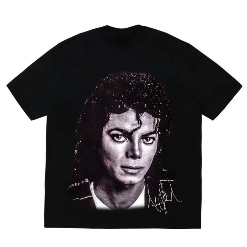 2026 Summer Michael Jackson Retro Nostalgic Music Art Graphic Cotton Garment For Festival Daily Wear Adults Kids Tee