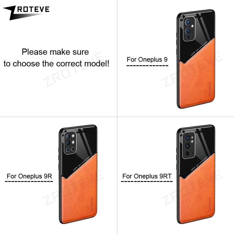 For OnePlus 9 Case Zroteve PU Leather Car Magnetic Hard PC Cover For One Plus 9 R RT 9R 9RT OnePlus9 OnePlus9R OnePlus9RT Cases