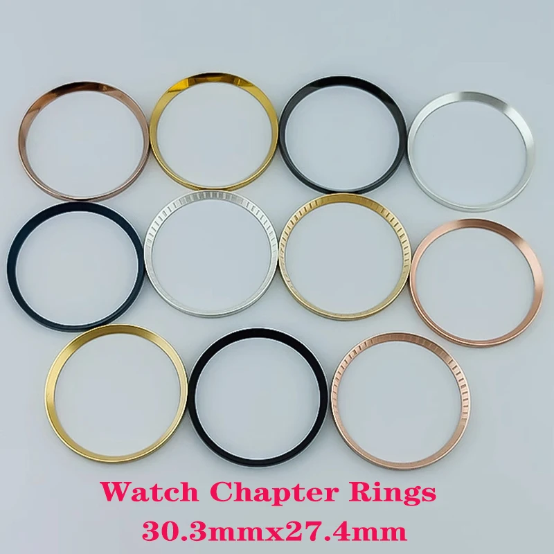 30.3x27.4mm Watch Chapter Ring Fits SKX007 SKX009 SRPD Watch Cases Replace Copper Inner Ring NH35 NH36 Watch Case Refit Parts