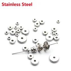 20/50pcs/lot 4/5/6/8/10mm Stainless Steel Round Flat Spacer Beads Fit Bracelet Necklace Spacer Beads DIY Jewelry Making Findings