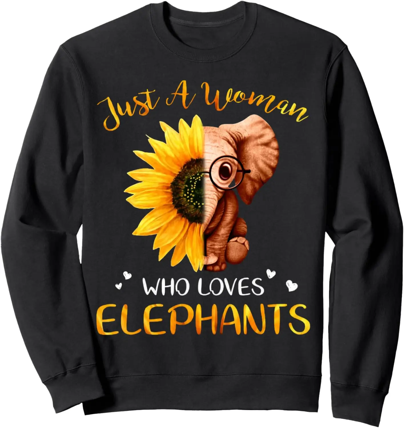 Just A Woman Who Loves Elephant Hippie Sunflower Tshirt Sweatshirt