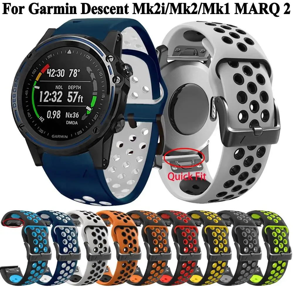 

26mm 22mm Watch Strap For Garmin Descent Mk2i/Mk2/Mk1 Silicone Quick Fit Bands MARQ Athlete Adventurer Golfer Captain Aviator 2