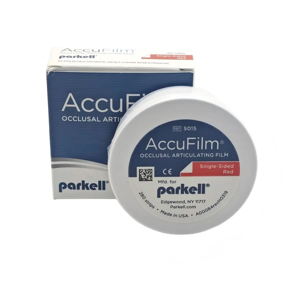 

Parkell AccuFilm 34um Occlusion Film Dental Articulating Paper Single Double Sided Bite Indicator Thin Occlusal Film 280 Strips
