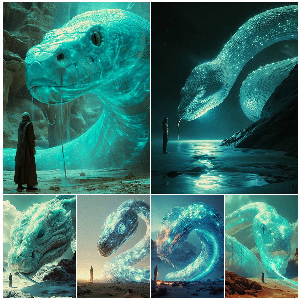 Magical Python Wild Animals Posters Wall Pictures For Living Room Prints Home Decor Poster Wall Art Canvas Painting Unframed