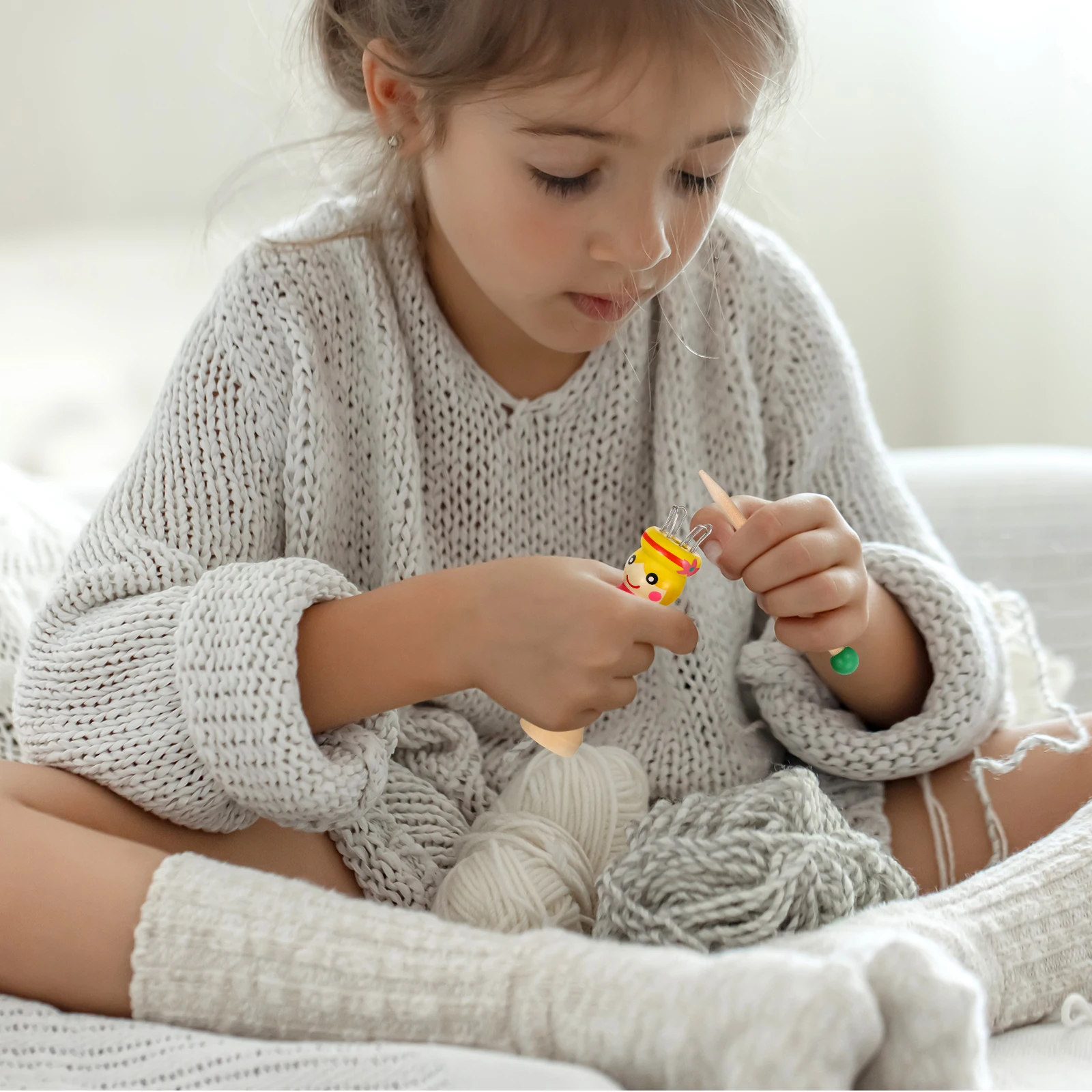 Wooden Knitting Maker Craft Kit For Beginners Diy Weaving Tool Yarn Wool Knitter Plaything Sewing Craft