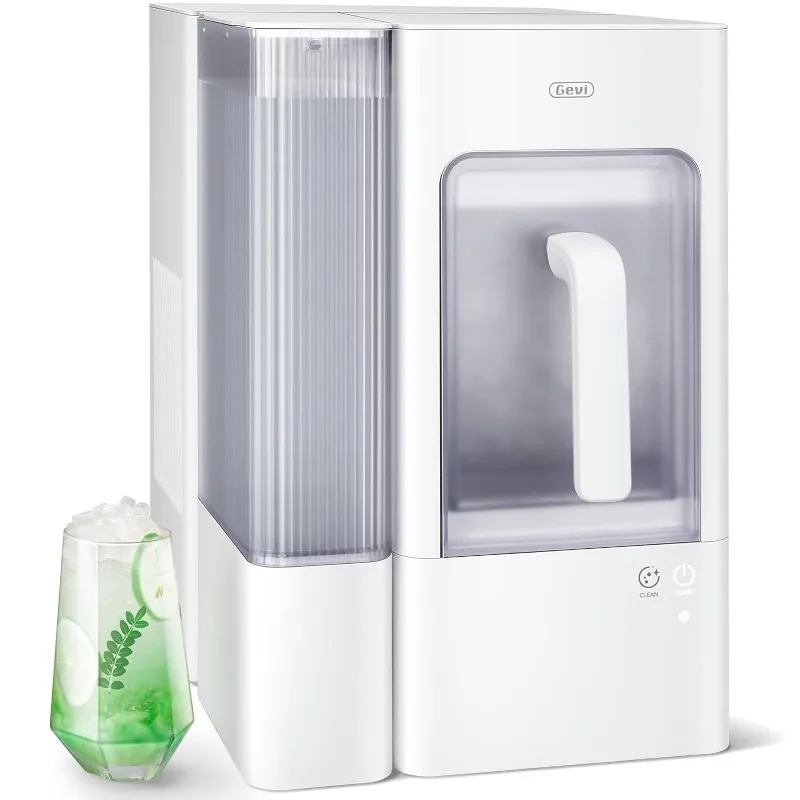 Gevi Adella Gemi Nugget Ice Maker Countertop with 1 Gallon Side Tank,Chewable Ice Machine with Portable Ice Basket