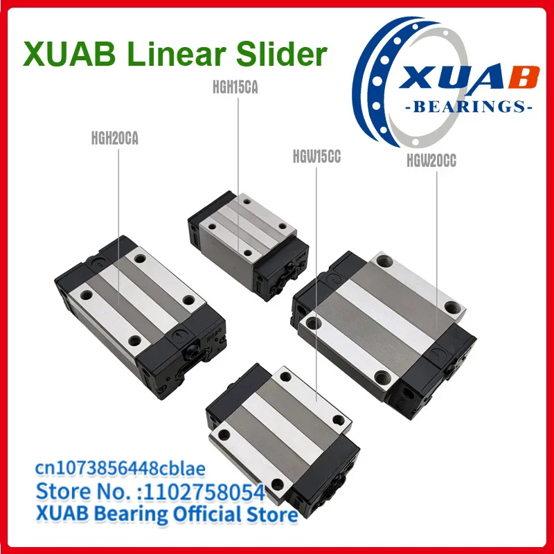 Linear Slider Block Match Use HGR Linear Guide Rail For CNC Diy Parts HG15 Track 300mm HGH15CA HGW15CC HGH20CA HGW20CC HGH25CA