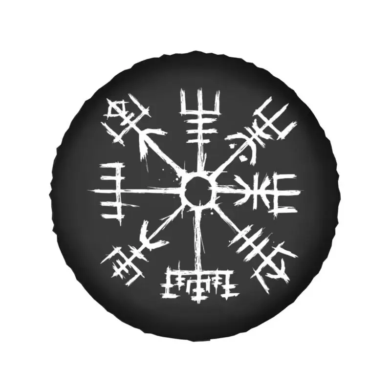 Viking Compass Vegvisir Spare Wheel Cover 4x4 SUV Custom Valhalla Norse Tire Protector 14