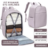 Likros Hand Luggage Backpack for Ryanair 40x20x25 Cabin Bag, Easyjet 45x36x20 Lightweight Aeroplane Carry-Ons Travel Backpack