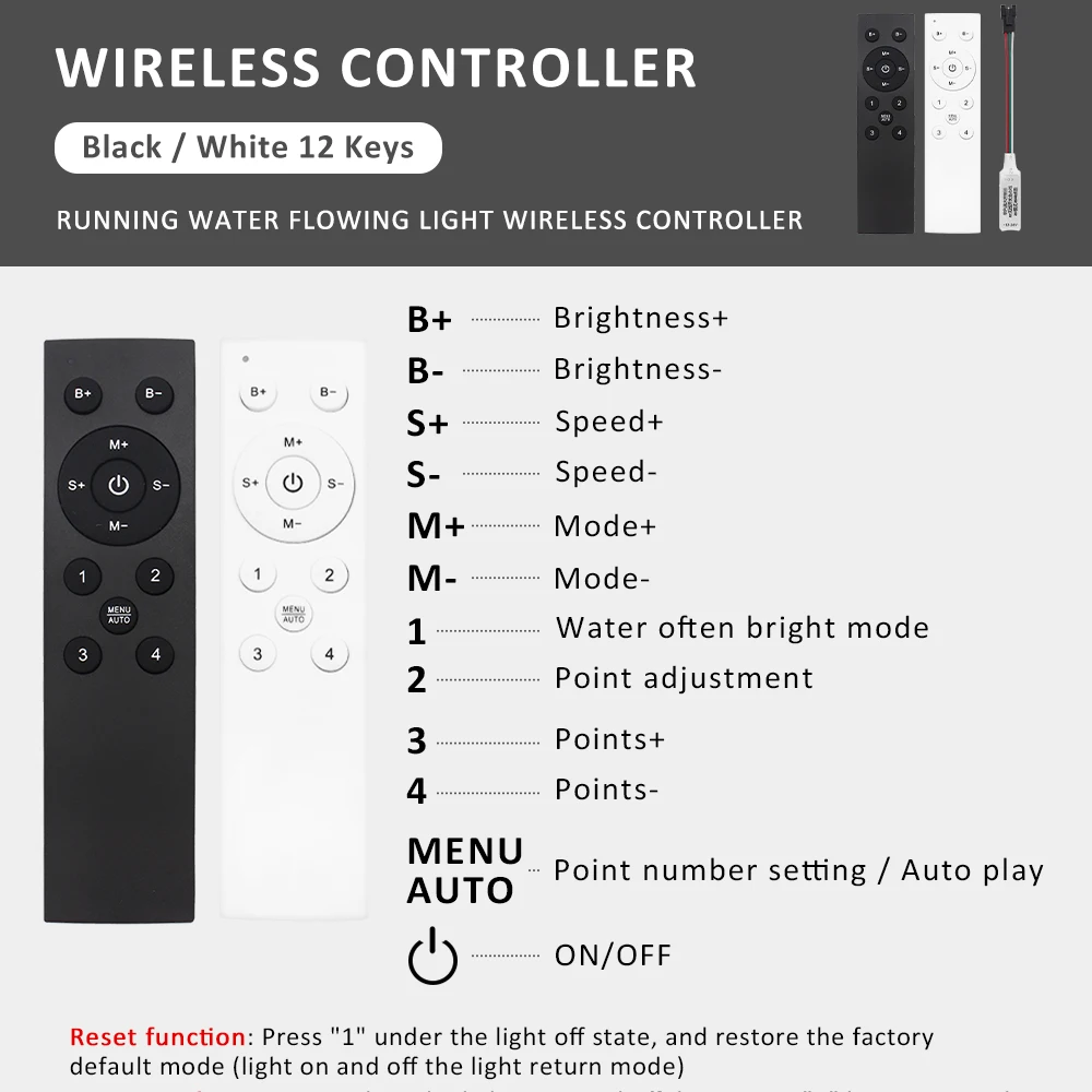 WS2811 Controller for Running Water Flowing LED Strip Light RF Wireless Control 2048 Pixels Handheld Remote Touch Panel Control