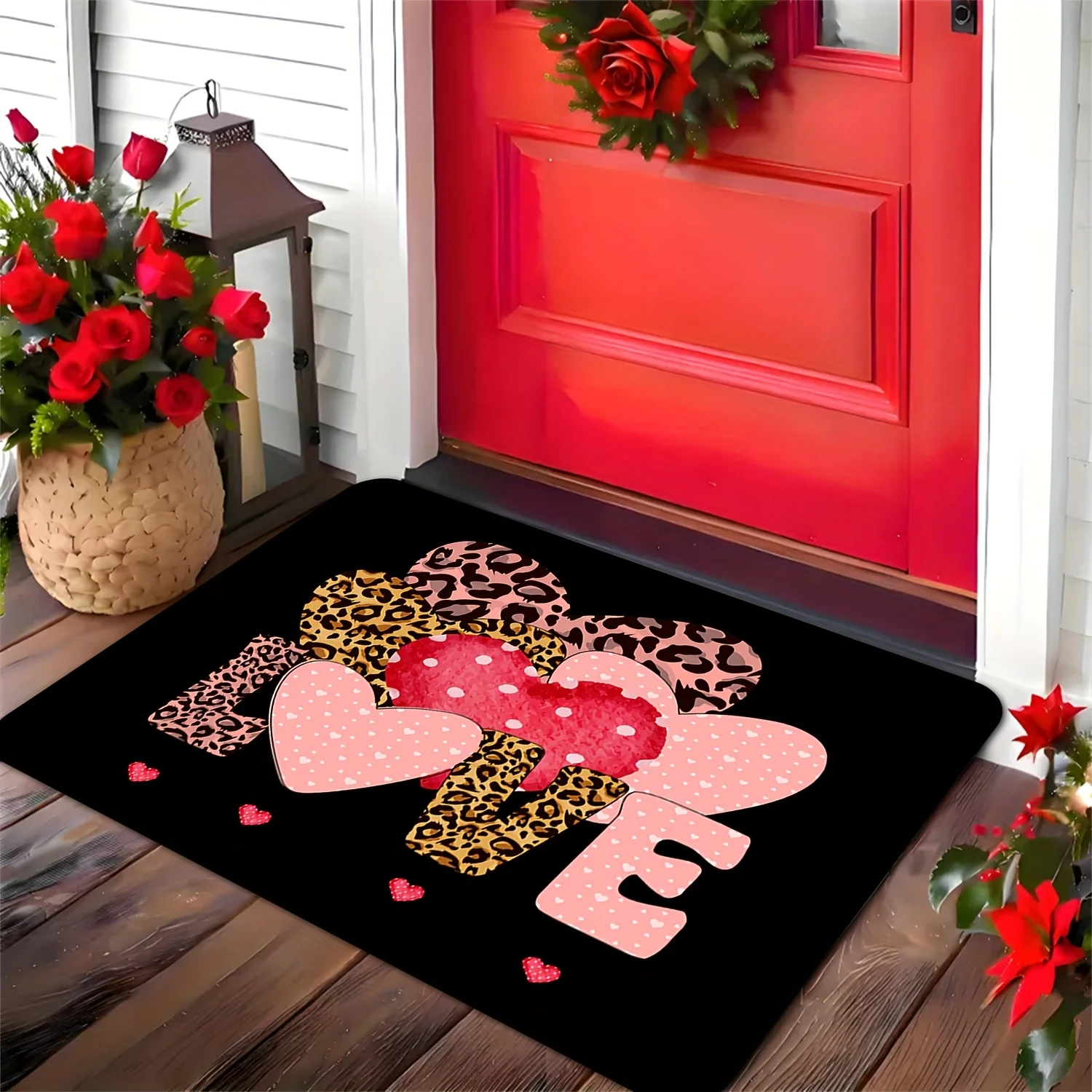 Leopard Heart Love Print Doorm - Home Textiles Premium ulasan dan harga