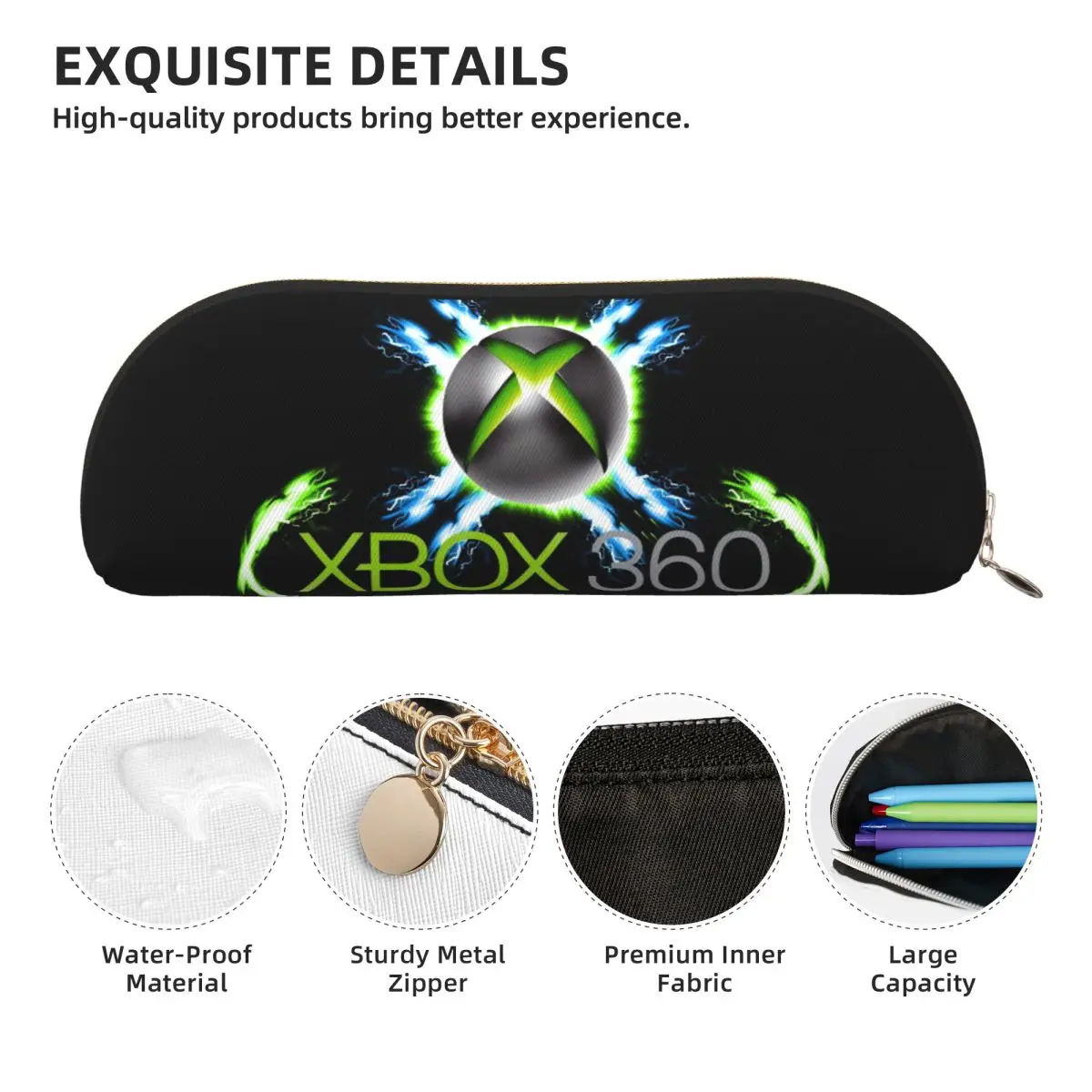 Astucci per matite con logo Xbox verde Astuccio per matite Forniture di cancelleria Astuccio per penne di grande capacità Astuccio per regali per studenti