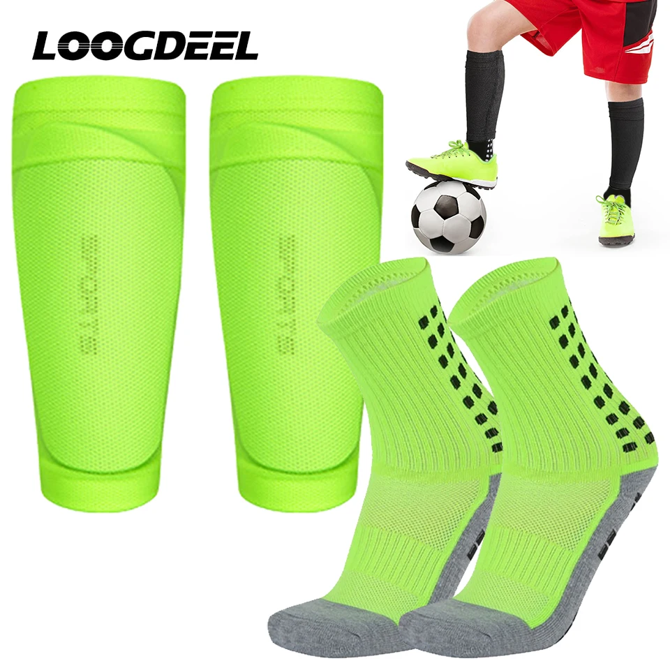 Loogdeel 1Set/2Pair Soccer Socks Calf Sleeves Adult Youth Child Non Slip Legging Cover Guards Basketball Football Sports Socks