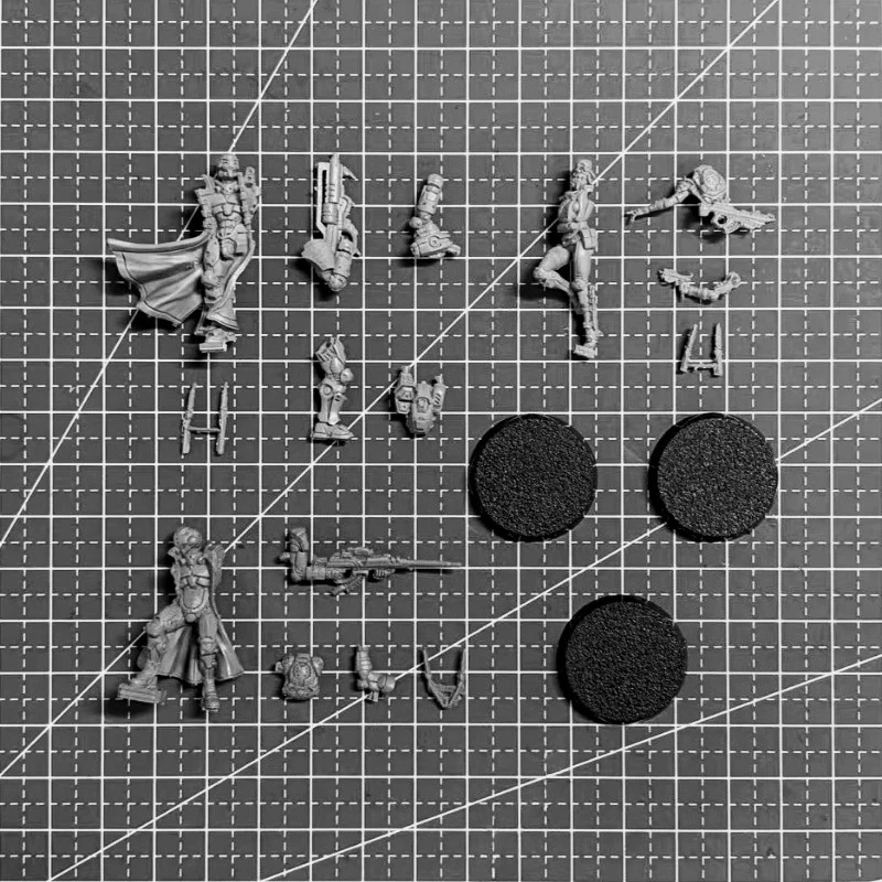 25mm Base Diecast Resin Assembled Model Kit War Game Chess Pan Oceanian Elite Force Warriors Unassembled Unpainted