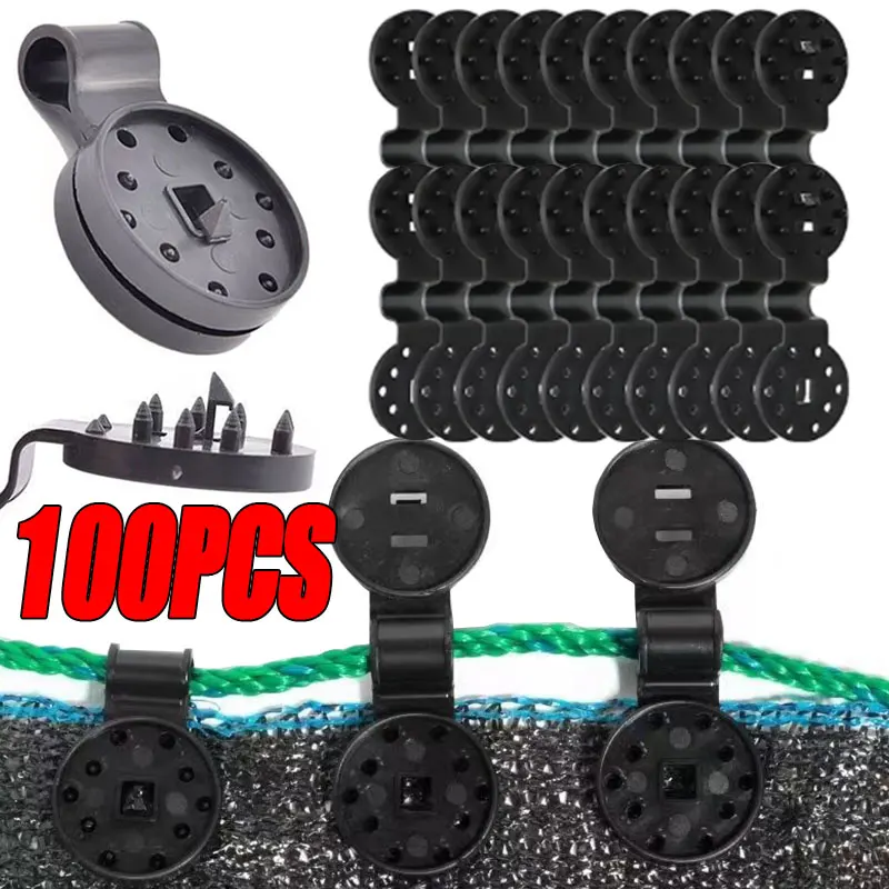 10/100pcs Heavy Duty Lock Grip Plastic Clips Greenhouse Shade Cloth Fix Clamp Tarp Clips Fence Fabric Clips for Garden Netting