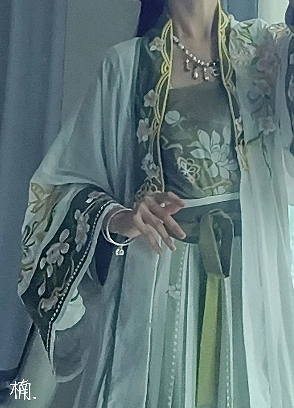 Verde Hanfu gonna lunga in vita da donna vestito estivo stile cinese Hanfu vestito tradizionale cinese gonna verde fata