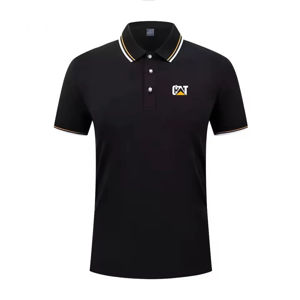 2026 New Solid Color Polo Shirt Men's Short Sleeve Button Tshirts Lapel Lightweight Streetwear Sport Casual Tops