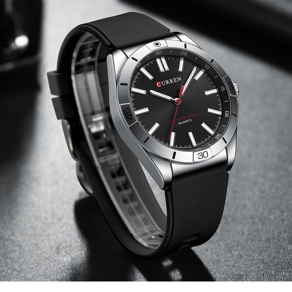 カレン 8449 シリコンクォーツ メンズ腕時計 おしゃれ シンプル 夜光 防水 メンズ腕時計 男性用腕時計