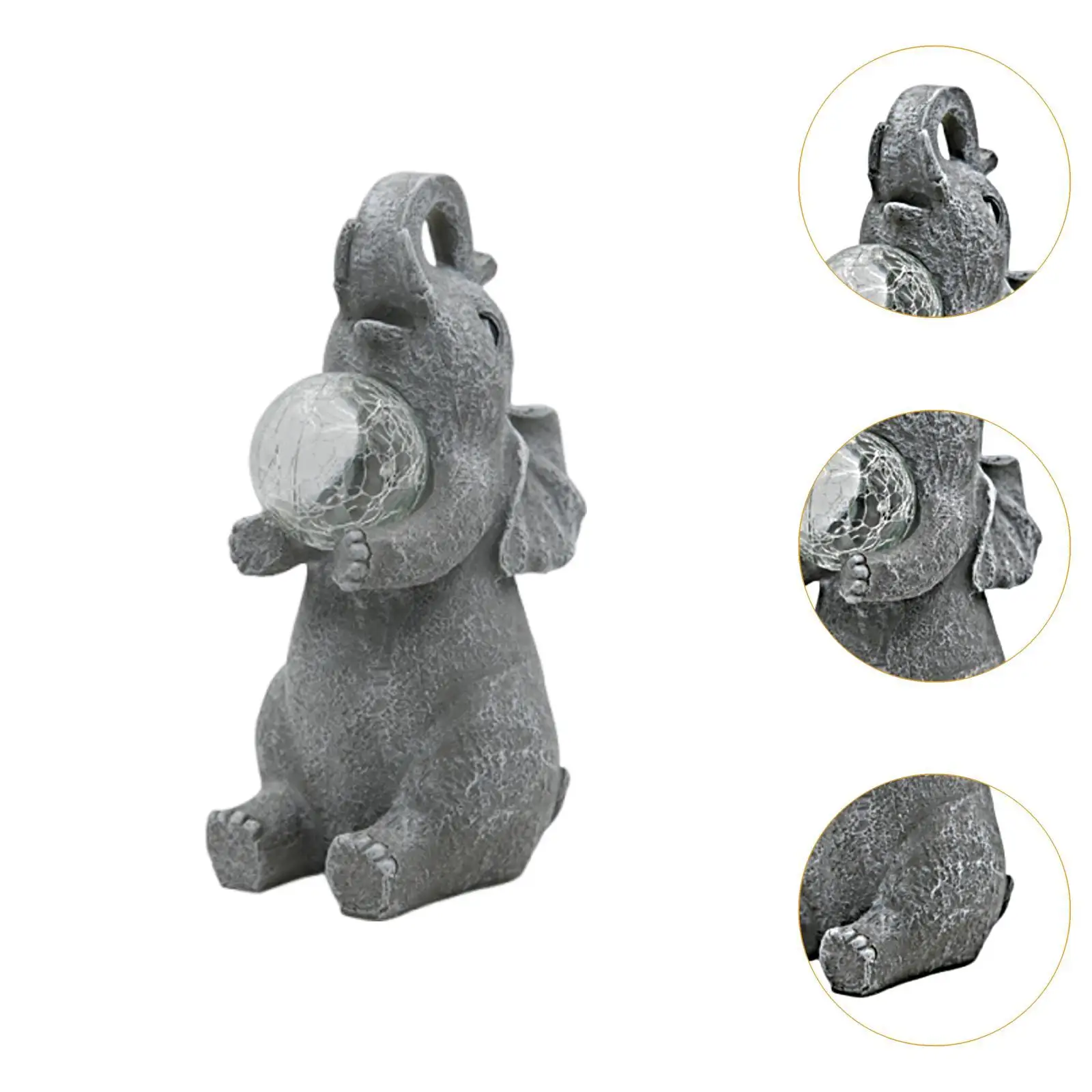 Decorazione solare da giardino Statua di elefante Ornamento decorativo con luce solare per portico Balcone Patio Prato Regalo per donne Mamma Nonna