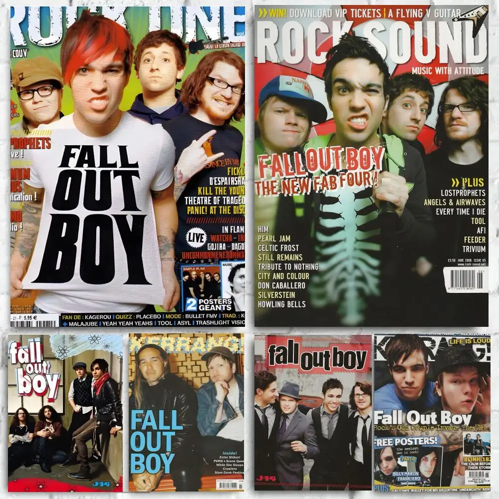 Band Fall Out Boy Poster Self-adhesive Art Waterproof Paper Sticker Coffee House Bar Room Wall Decor