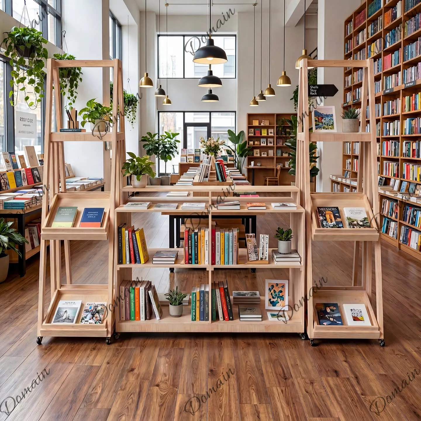 Movable double-sided open shelf merchandise display rack bookstore exhibition free combination storage rack