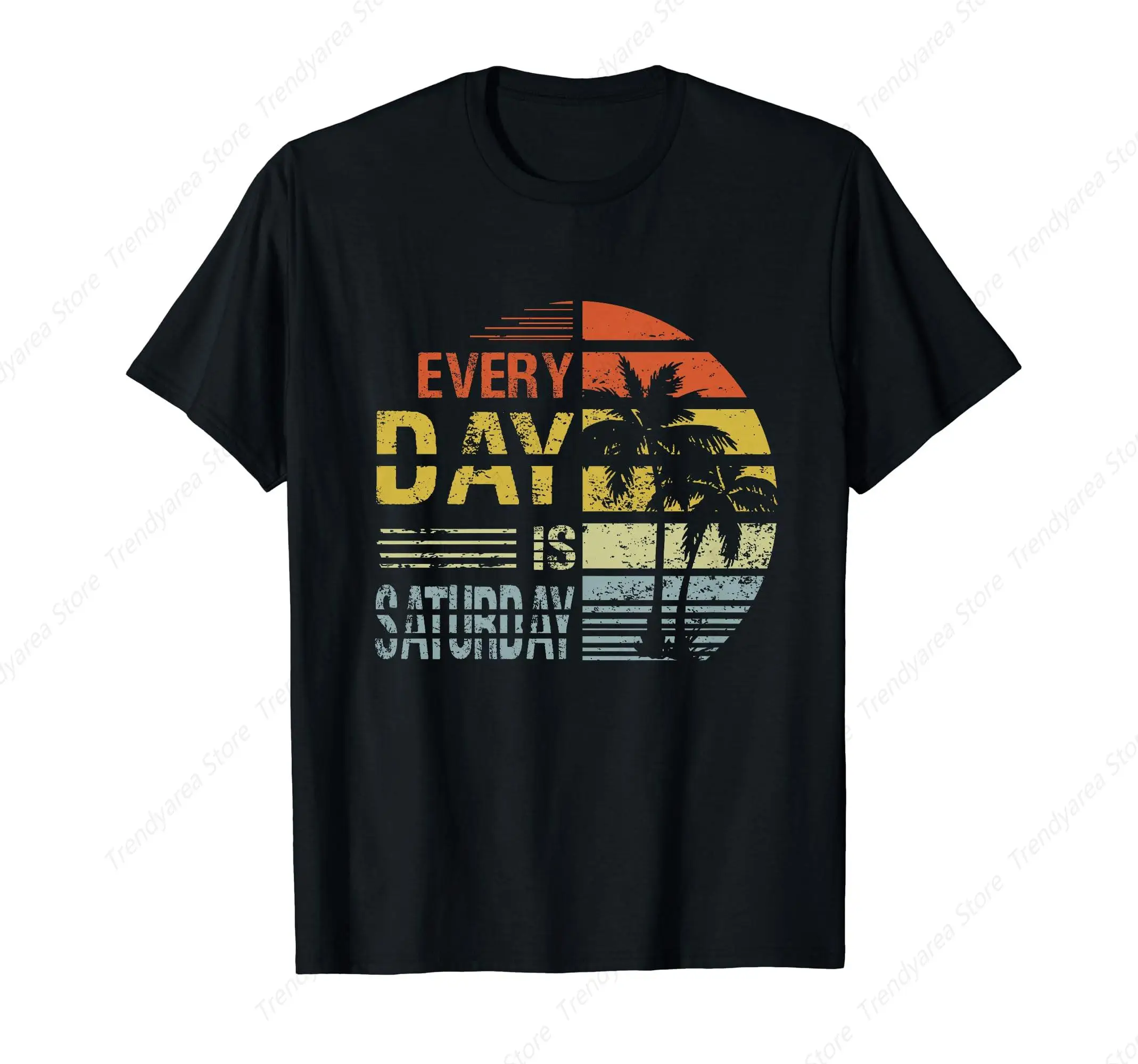 Retro Every Day Is Saturday Funny Retirement T-Shirt for Men Women