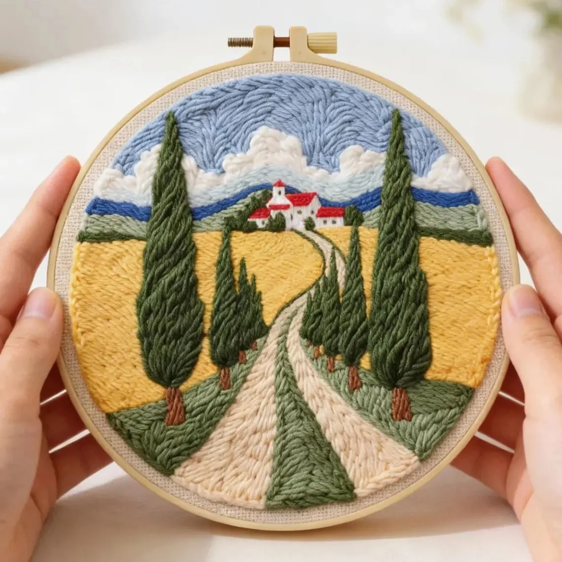 

Field Punch Needle Embroidery Set Stitch Wool Poke Embroidery Kit Knitted Embroidery DIY Handmade Gift Sewing Art Home Decor